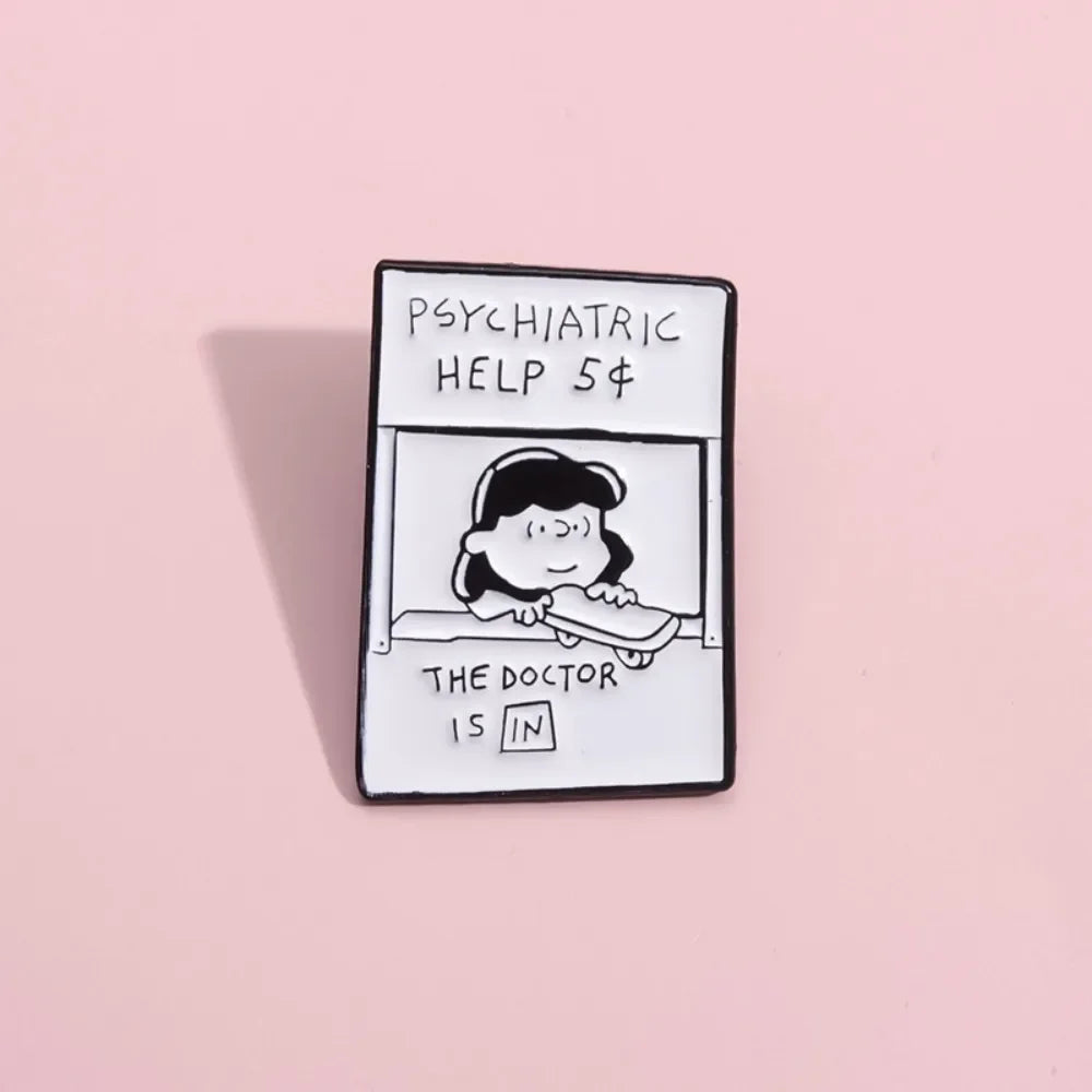 5¢ Therapy Booth Enamel Brooch