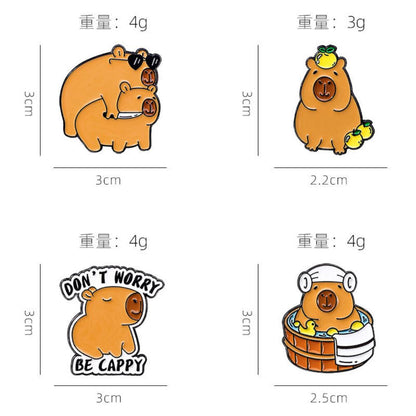 Cute Capybara Enamel Brooch Collection