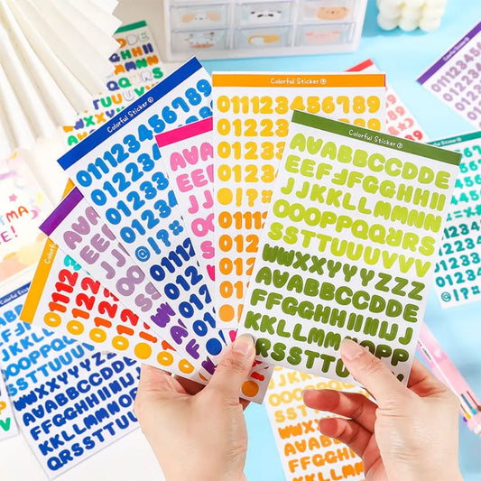 6Pcs/Set 26 Alphabet A-Z Planner Stickers Cute Waterproof Colorful Creative DIY PET Letter Sticker For Kids