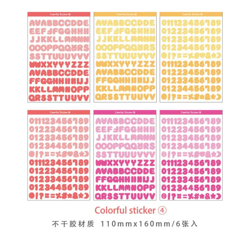 6 قطعة/المجموعة 26 ملصقات مخططة للأحرف الأبجدية من الألف إلى الياء، لطيفة مقاومة للماء وملونة ومبتكرة، ملصق حروف الحيوانات الأليفة للأطفال 