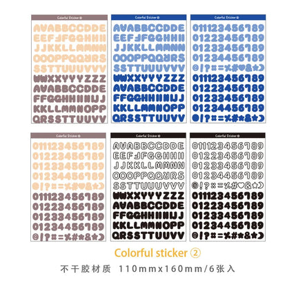 6 قطعة/المجموعة 26 ملصقات مخططة للأحرف الأبجدية من الألف إلى الياء، لطيفة مقاومة للماء وملونة ومبتكرة، ملصق حروف الحيوانات الأليفة للأطفال 