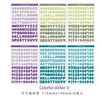 6 قطعة/المجموعة 26 ملصقات مخططة للأحرف الأبجدية من الألف إلى الياء، لطيفة مقاومة للماء وملونة ومبتكرة، ملصق حروف الحيوانات الأليفة للأطفال 