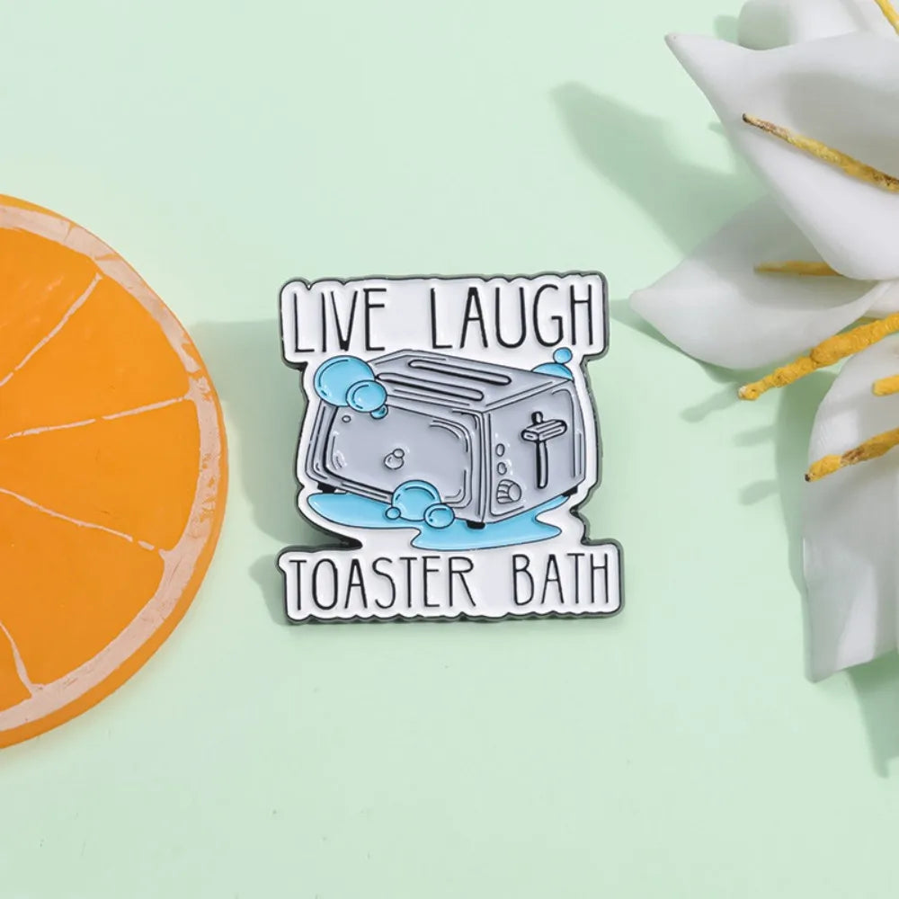 Dark Humor Toaster Bath Meme Lapel Brooch