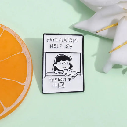 5¢ Therapy Booth Enamel Brooch