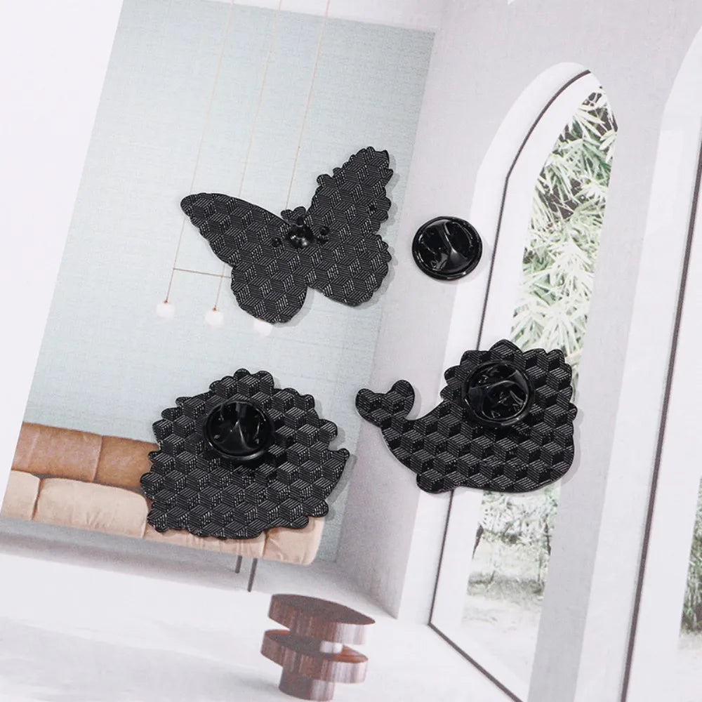 Flower Turtle Whale Hedgehog Butterfly Lapel Brooches