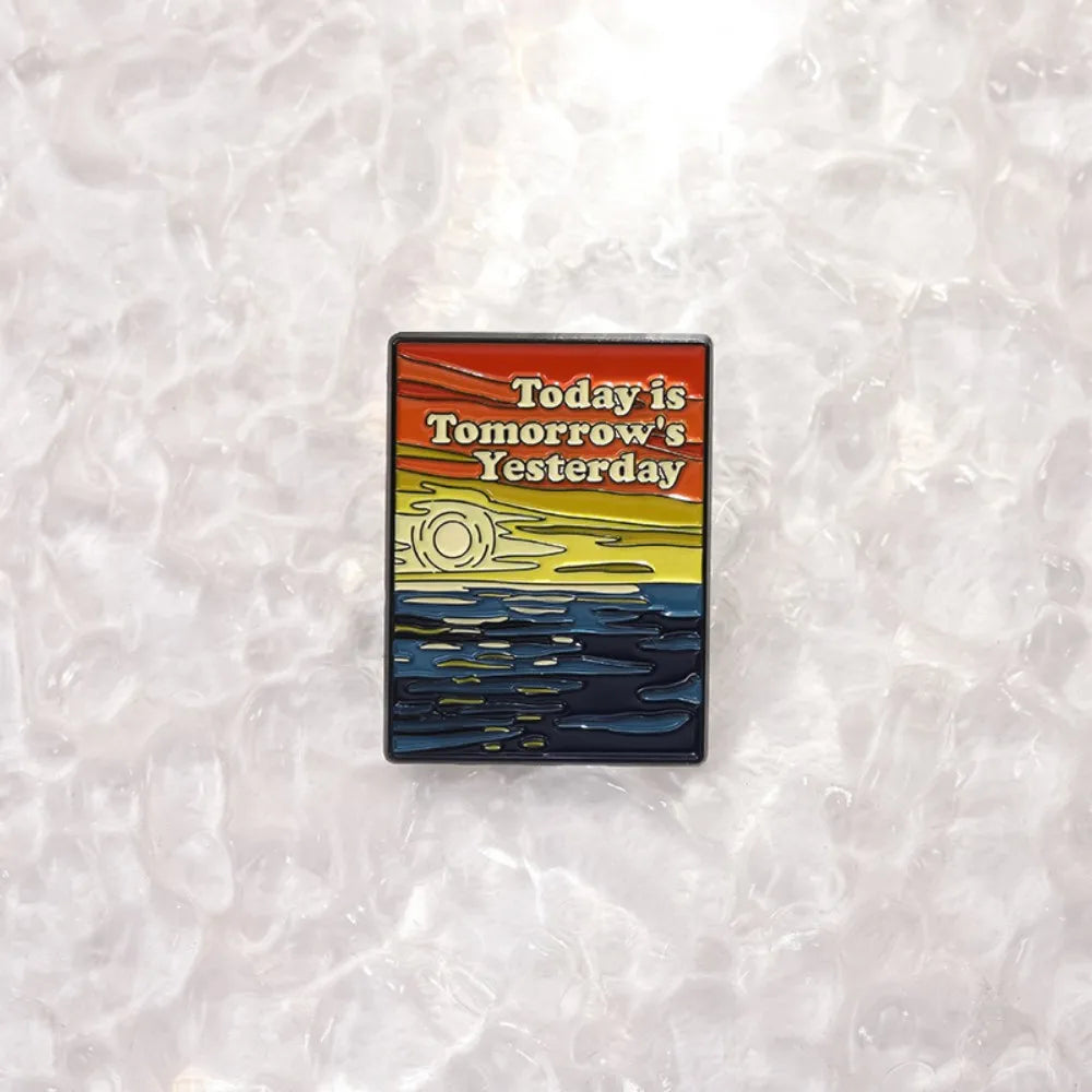 Aesthetic Landscape & Funny Avocado Burger Lapel Brooches