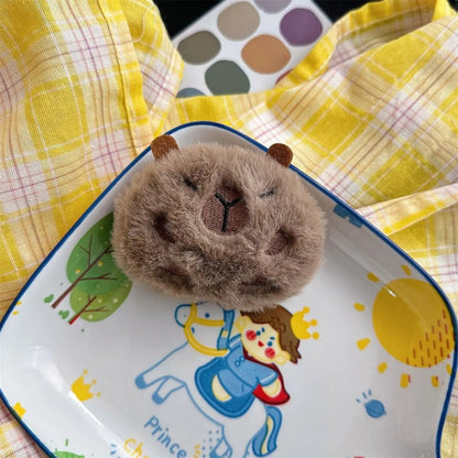 Capybara Plush Enamel Brooch Set