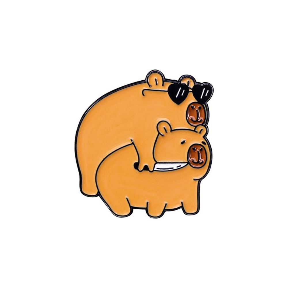 Cute Capybara Enamel Brooch Collection