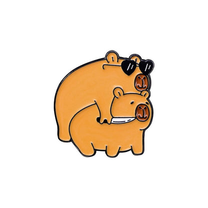 Cute Capybara Enamel Brooch Collection