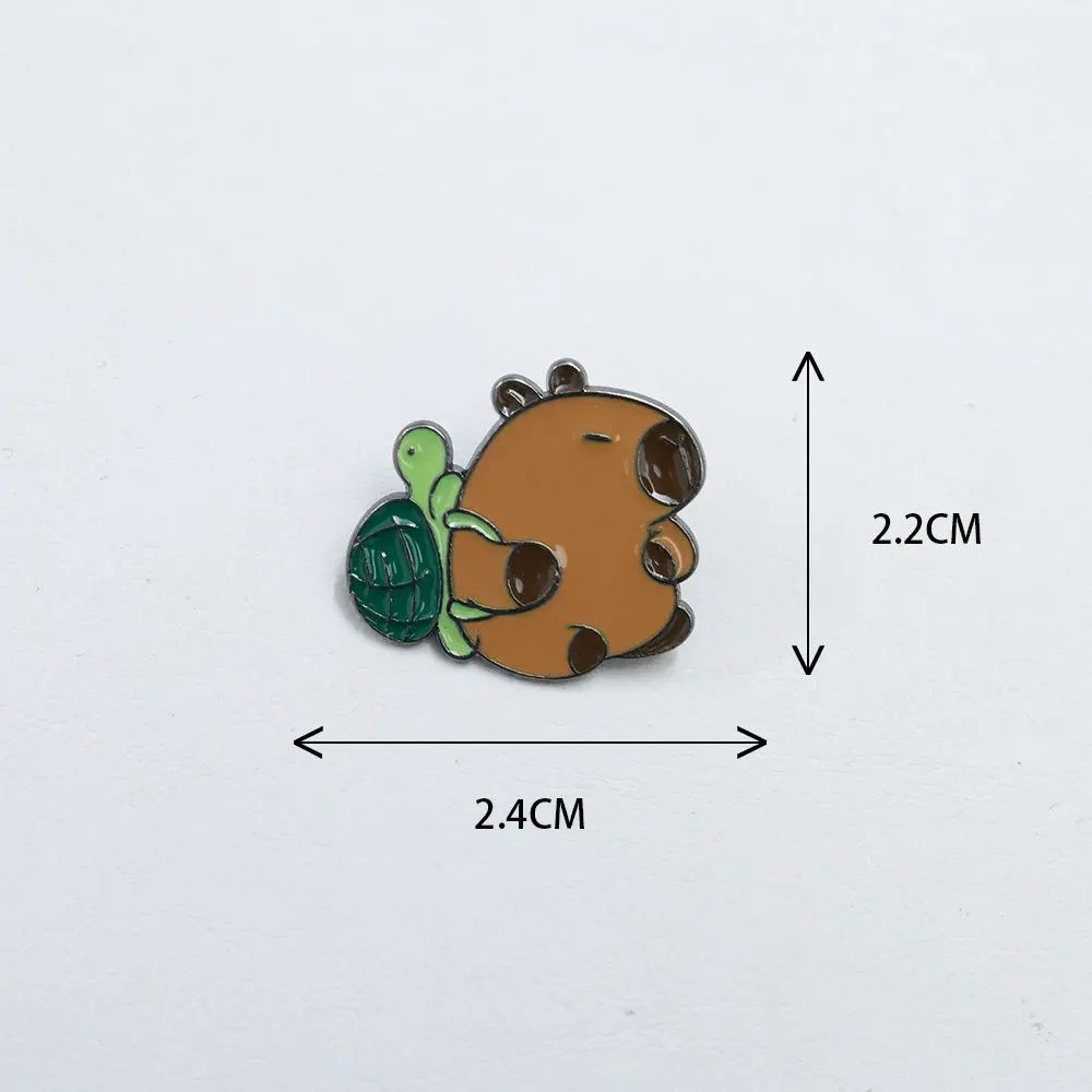 Funny Capybara Animal Brooches with Turtle Crocodile Pelican