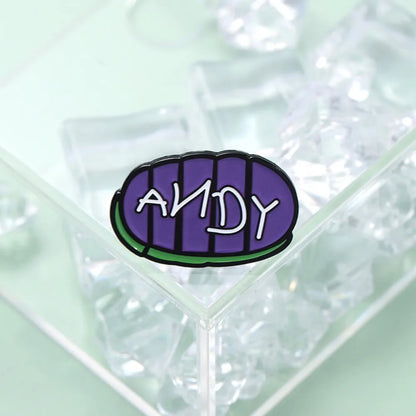 Buzz Woody Andy Name Foot Print Lapel Brooches