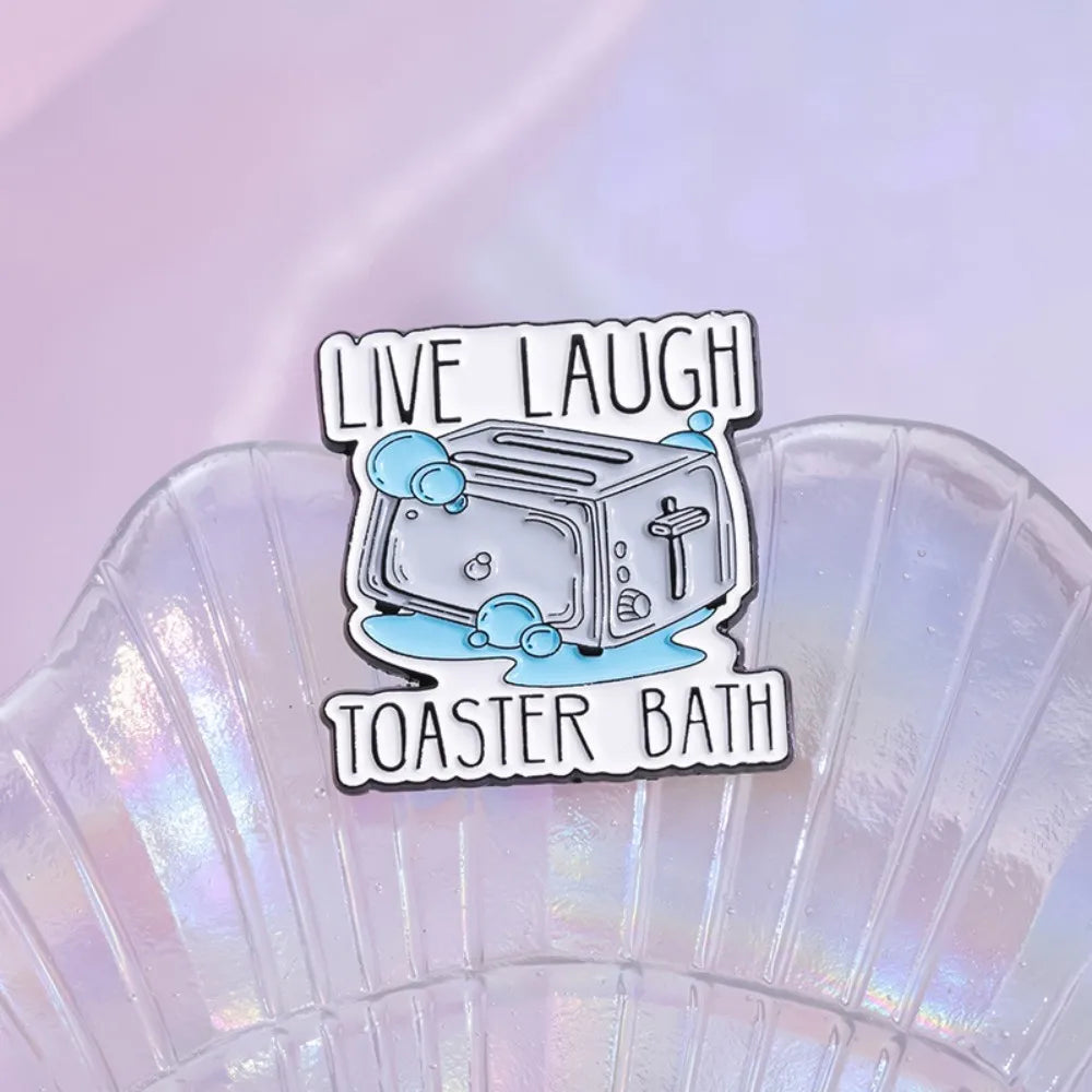 Dark Humor Toaster Bath Meme Lapel Brooch