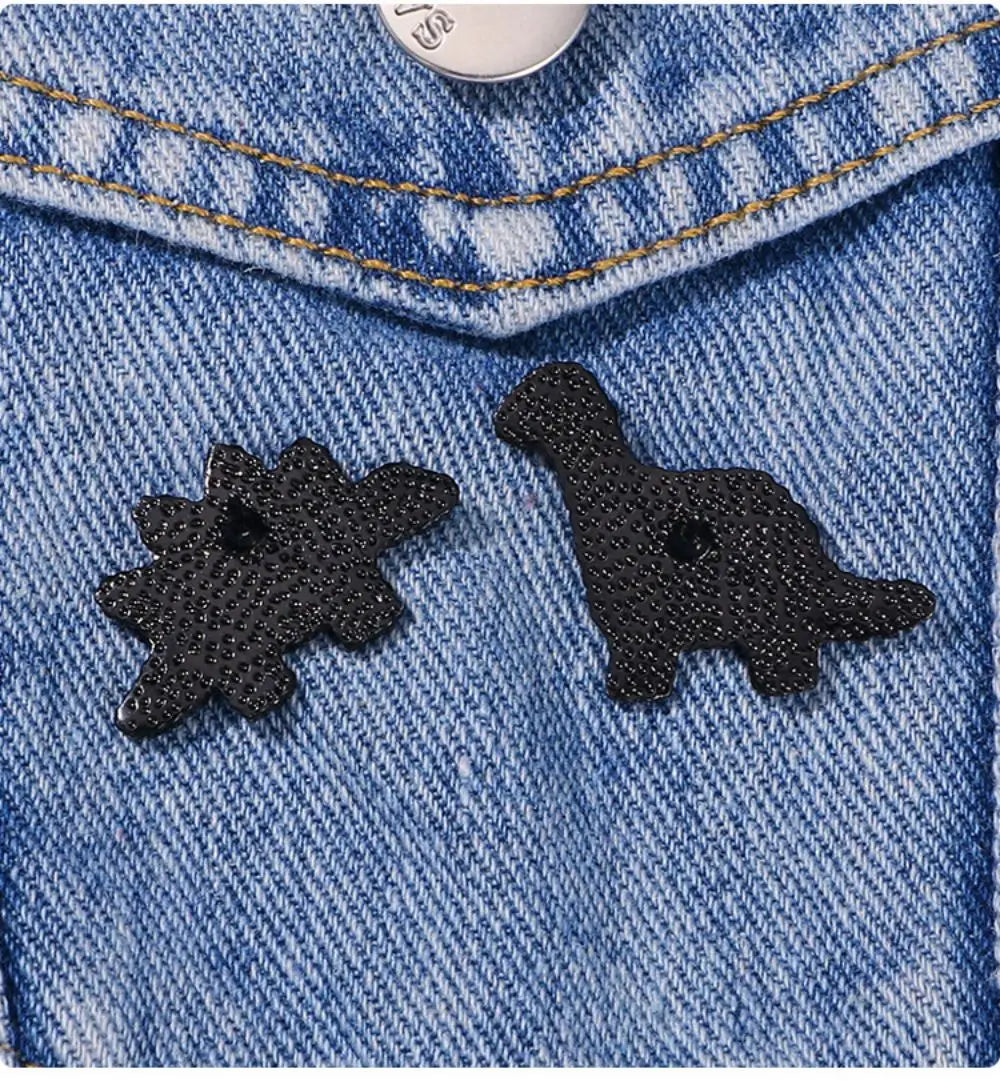Funny Dino Chicken Nugget 3-Piece Lapel Brooches