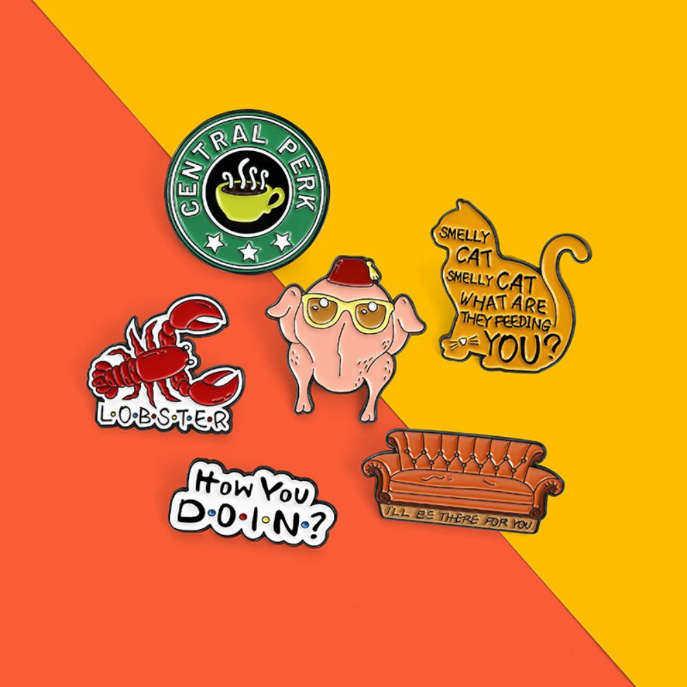 Smelly Cat & Lobster Friends Brooch Set