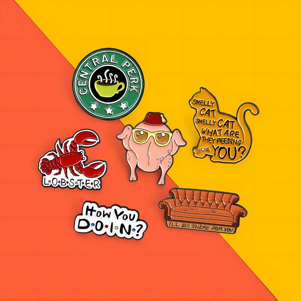 Smelly Cat & Lobster Friends Brooch Set