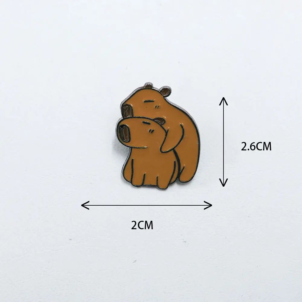 Funny Capybara Animal Brooches with Turtle Crocodile Pelican