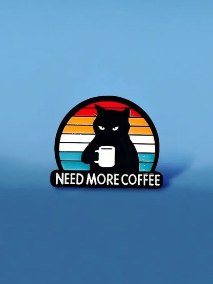 Sarcastic Black Cat Enamel Brooch