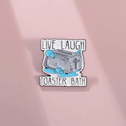 Dark Humor Toaster Bath Meme Lapel Brooch