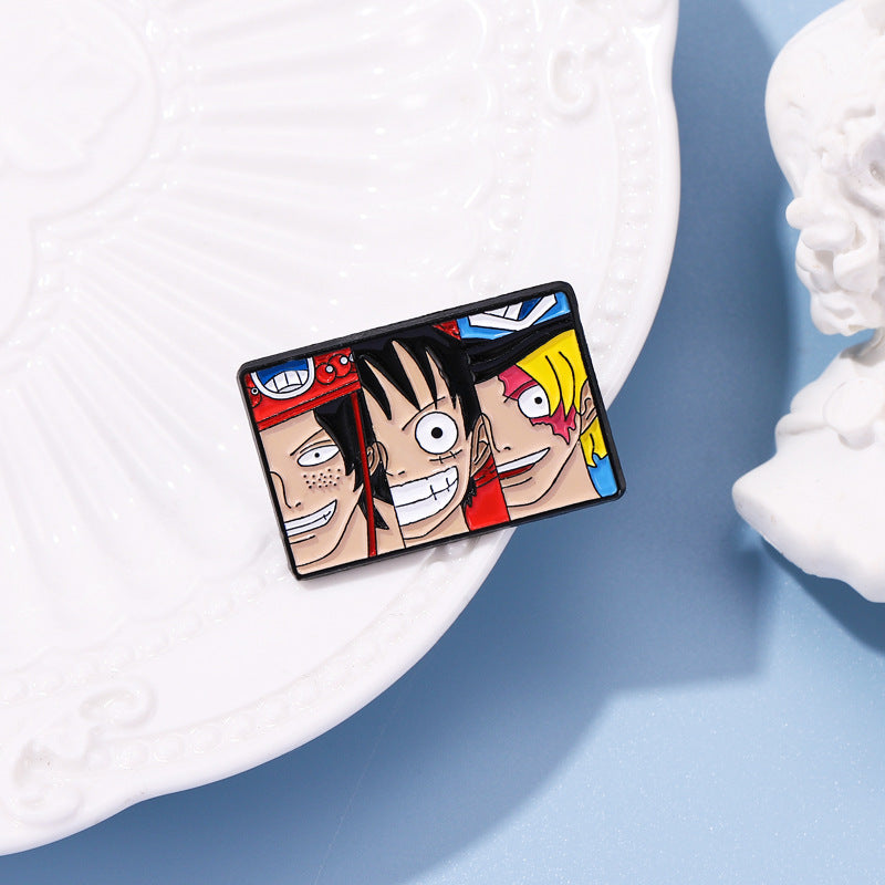 Cartoon Anime Pirate Luffy Badge Brooch