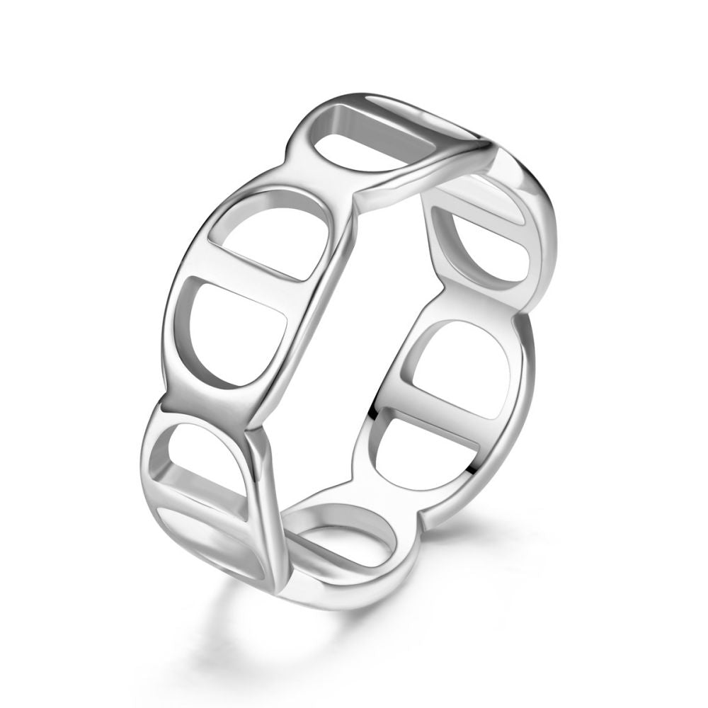 Simple Attractive CD Titanium Steel Couple Ring