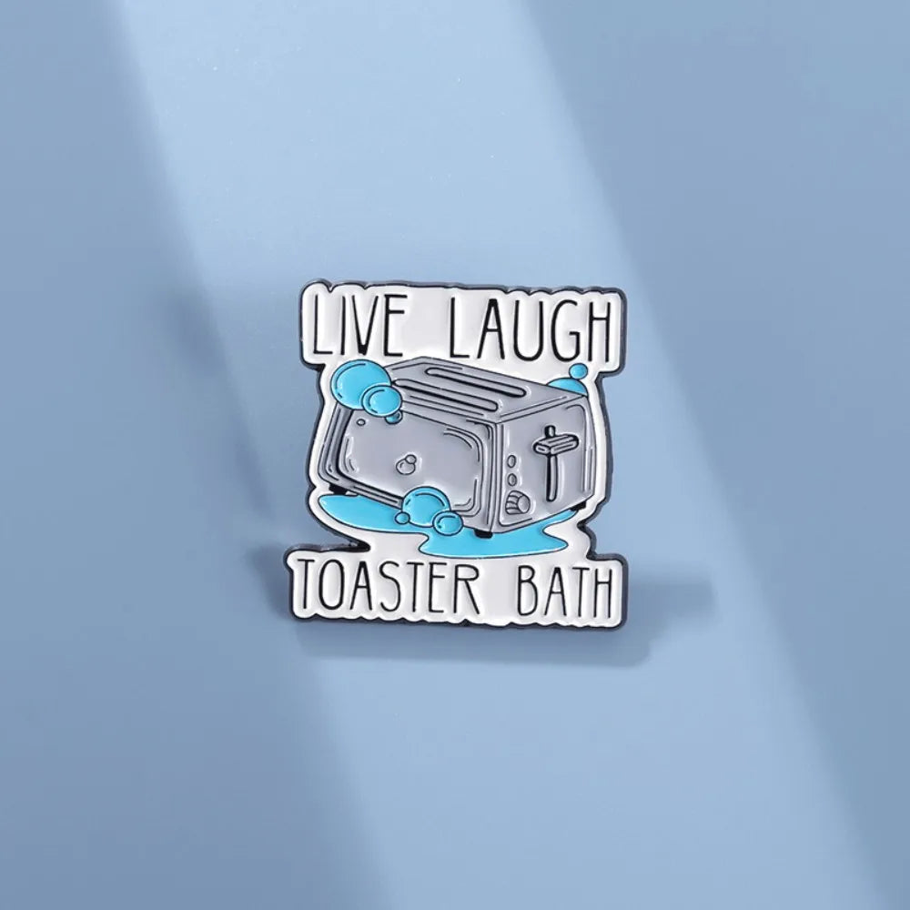 Dark Humor Toaster Bath Meme Lapel Brooch