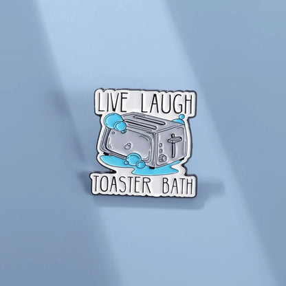 Dark Humor Toaster Bath Meme Lapel Brooch
