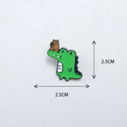 Funny Capybara Animal Brooches with Turtle Crocodile Pelican