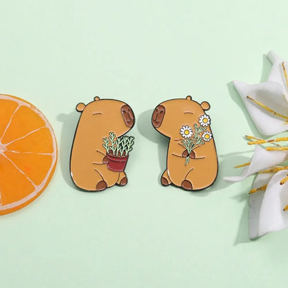 Calm Capybara Brooch Collection