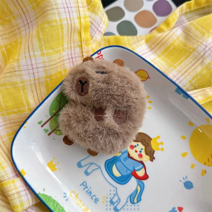 Capybara Plush Enamel Brooch Set