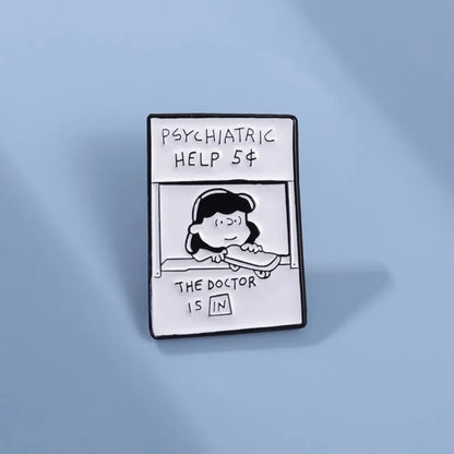 5¢ Therapy Booth Enamel Brooch