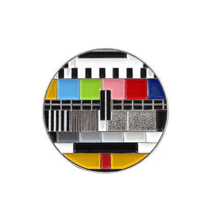Retro TV Test Card Brooch Duo