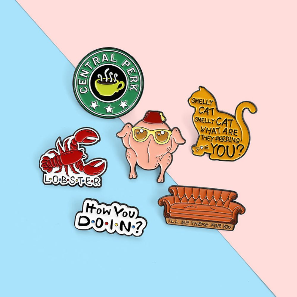 Smelly Cat & Lobster Friends Brooch Set