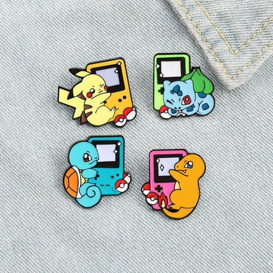 Cartoon Cute Pikachu Game Machine Brooch Badge