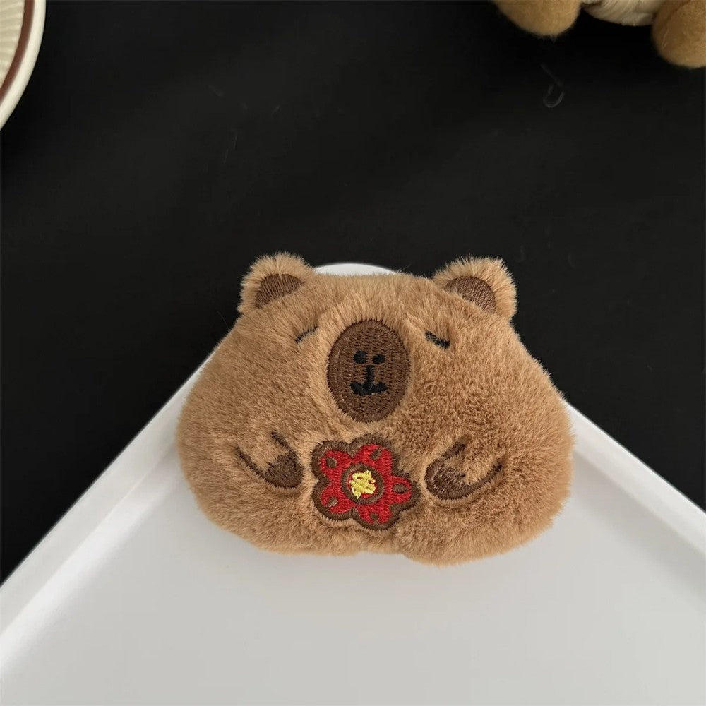 Capybara Plush Enamel Brooch Set
