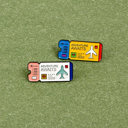 Travel Boarding Pass 2pcs Lapel Brooches