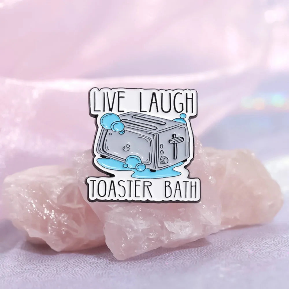 Dark Humor Toaster Bath Meme Lapel Brooch