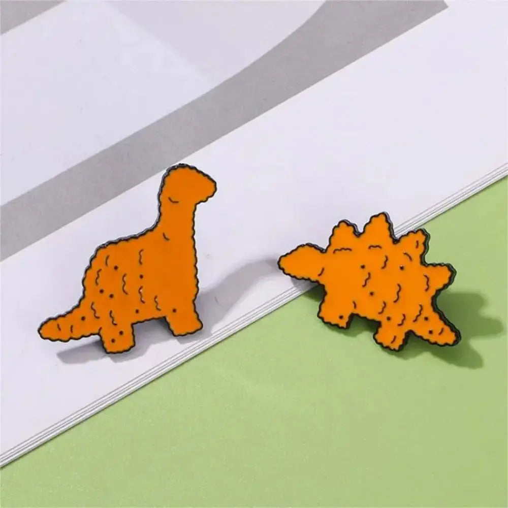 Funny Dino Chicken Nugget 3-Piece Lapel Brooches