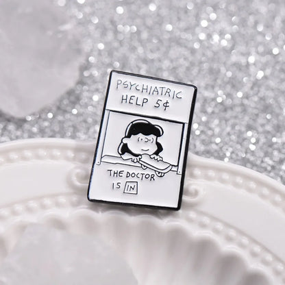 5¢ Therapy Booth Enamel Brooch