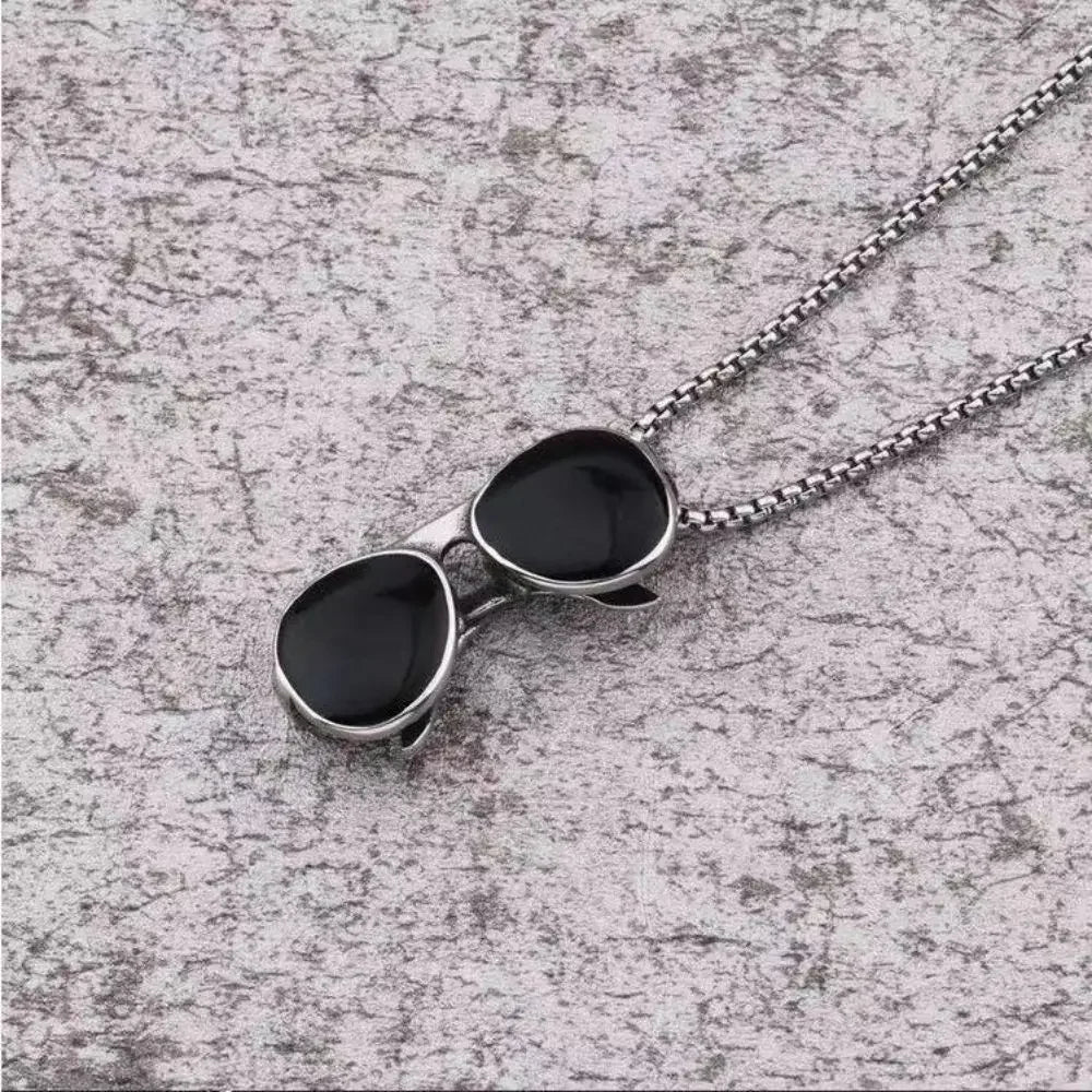 70cm Hip Hop Men Women Sunglasses Titanium Steel Pendant Necklace for Friend Student-Wannee Fashion Jewelry