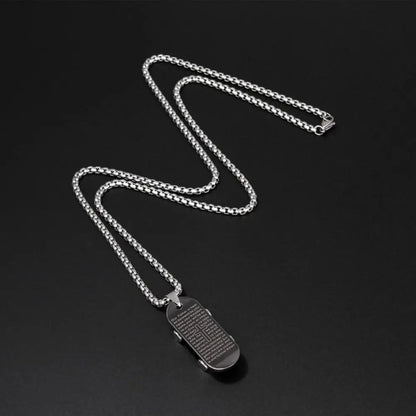 70cm Hip Hop Skateboarding Titanium Steel Pendant Necklace for Fashion Student Couple-Wannee Punk Accessory