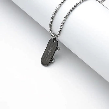 70cm Hip Hop Skateboarding Titanium Steel Pendant Necklace for Fashion Student Couple-Wannee Punk Accessory