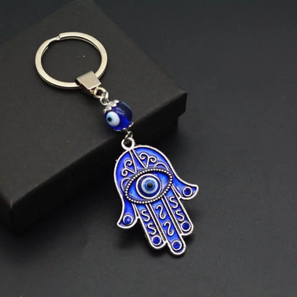 Turkey Blue Devil Eyes Palm Diamond Setting Pendant Keychain for Men Women Key Backpack-Wannee Fashion Accessory