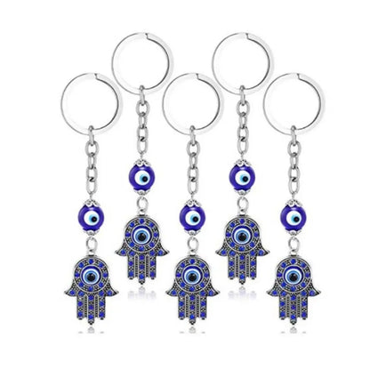 Turkey Blue Devil Eyes Palm Diamond Setting Pendant Keychain for Men Women Key Backpack-Wannee Fashion Accessory