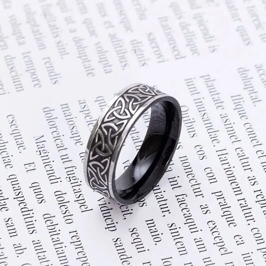 Nordic Style Personality Stainless Steel Viking Words Ring for Cool Men-Wannee Fashion Accessory