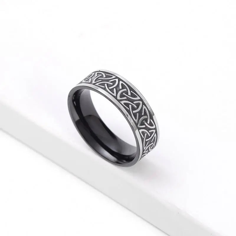 Nordic Style Personality Stainless Steel Viking Words Ring for Cool Men-Wannee Fashion Accessory