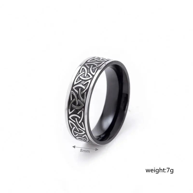 Nordic Style Personality Stainless Steel Viking Words Ring for Cool Men-Wannee Fashion Accessory