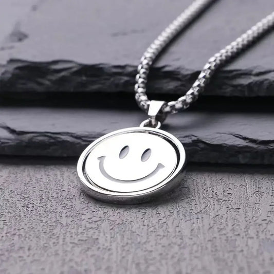 70cm Minimalist Smiling Face Pendant Necklace