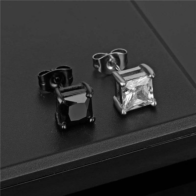 Hot Design Simple Zircon Titanium Steel Earrings for Trendy Men Women-Wannee Fashion Accessory