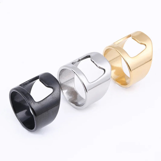 Simple Bottle Opener Titanium Steel Ring