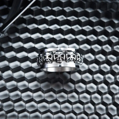 Personality Rotatable Skull Stainless Steel Simple Ring for Cool Couple-Wannee Fashion Jewelry